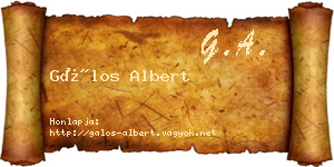 Gálos Albert névjegykártya