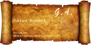 Gálos Albert névjegykártya